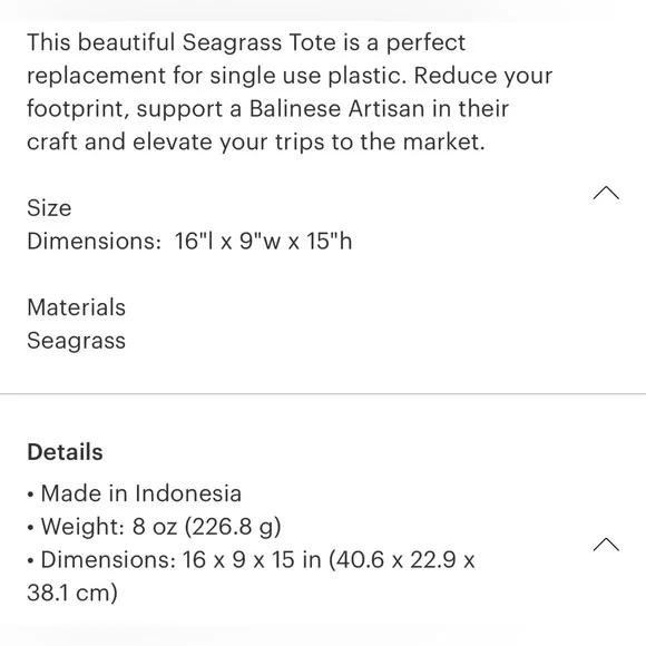 Franki Sea Grass Tote - NWT - Picture 8 of 8